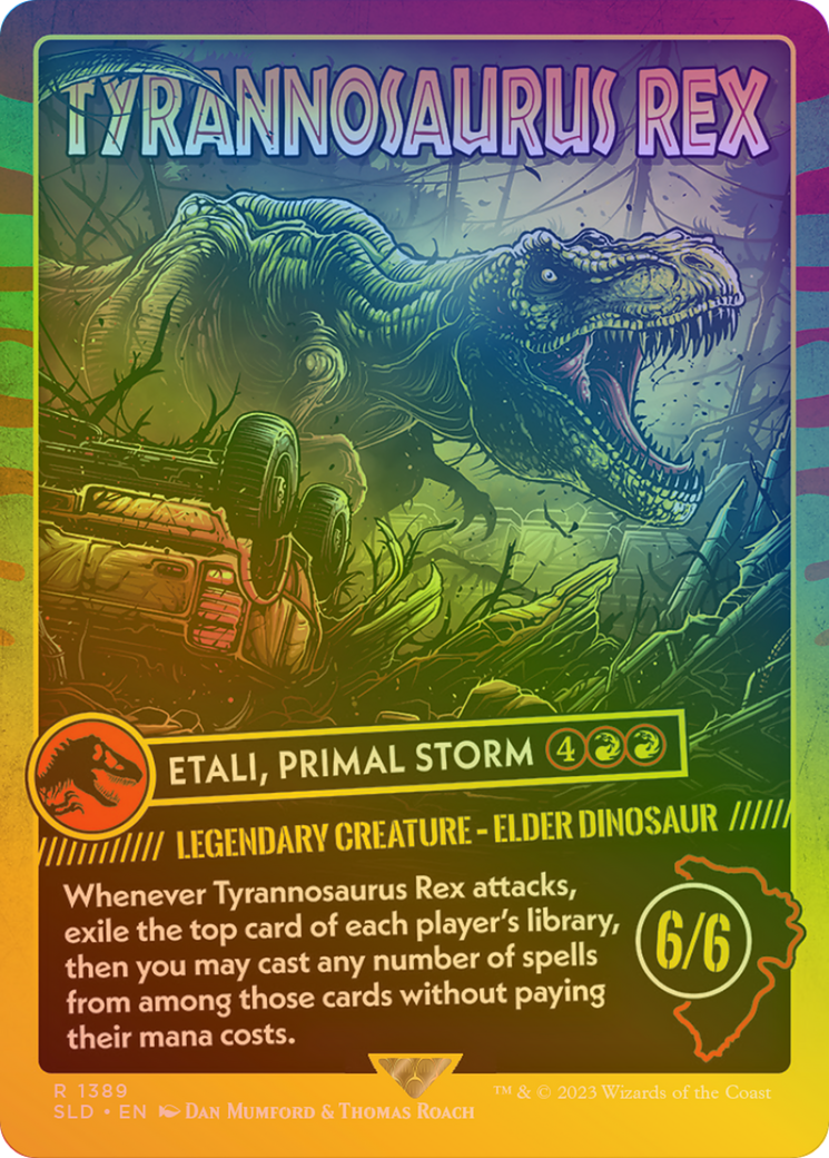 {R} Tyrannosaurus Rex - Etali, Primal Storm (Rainbow Foil) [Secret Lair Drop Series][RBF SLD 1389]