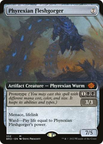 {R} Phyrexian Fleshgorger (Extended Art) [The Brothers' War][BRO 332]