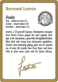 {R} 1996 Bertrand Lestree Biography Card [World Championship Decks][GB PTC NULL]