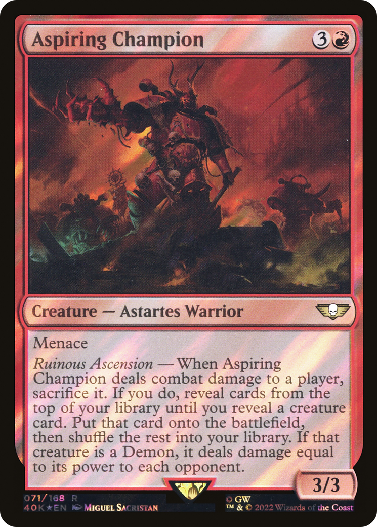{R} Aspiring Champion (Surge Foil) [Universes Beyond: Warhammer 40,000][SF 40K 071]