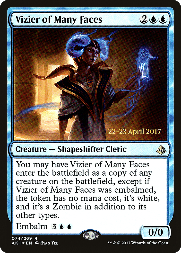 {R} Vizier of Many Faces [Amonkhet Prerelease Promos][PR AKH 074] - Misty Mountain Games