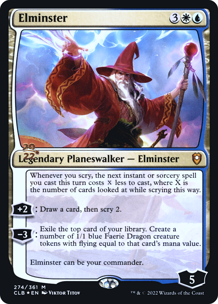 {R} Elminster [Commander Legends: Battle for Baldur's Gate Prerelease Promos][PR CLB 274]