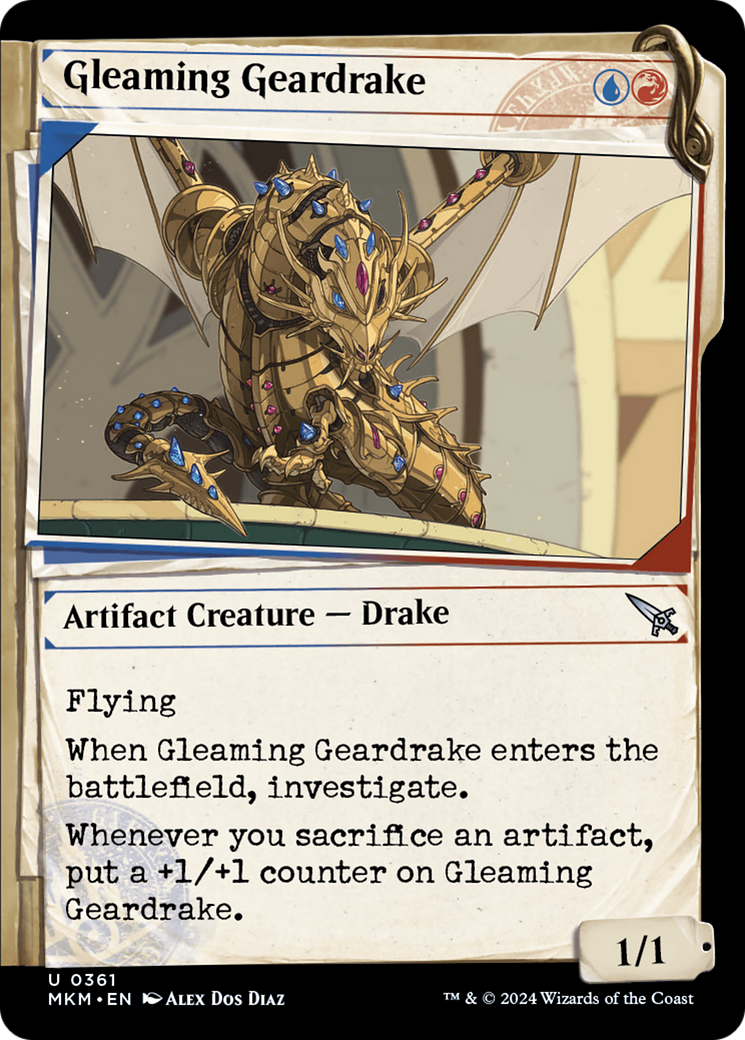{@C} Gleaming Geardrake (Showcase) [Murders at Karlov Manor][MKM 361]