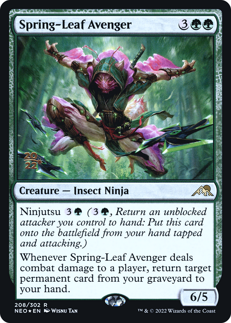 {R} Spring-Leaf Avenger [Kamigawa: Neon Dynasty Prerelease Promos][PR NEO 208]