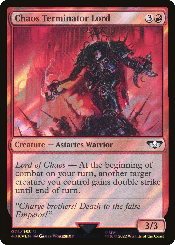 {C} Chaos Terminator Lord (Surge Foil) [Universes Beyond: Warhammer 40,000][SF 40K 074]