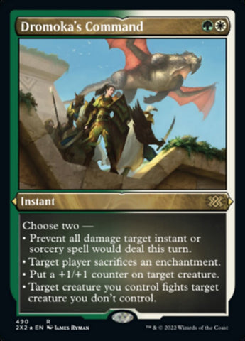 {R} Dromoka's Command (Foil Etched) [Double Masters 2022][2X2 490]