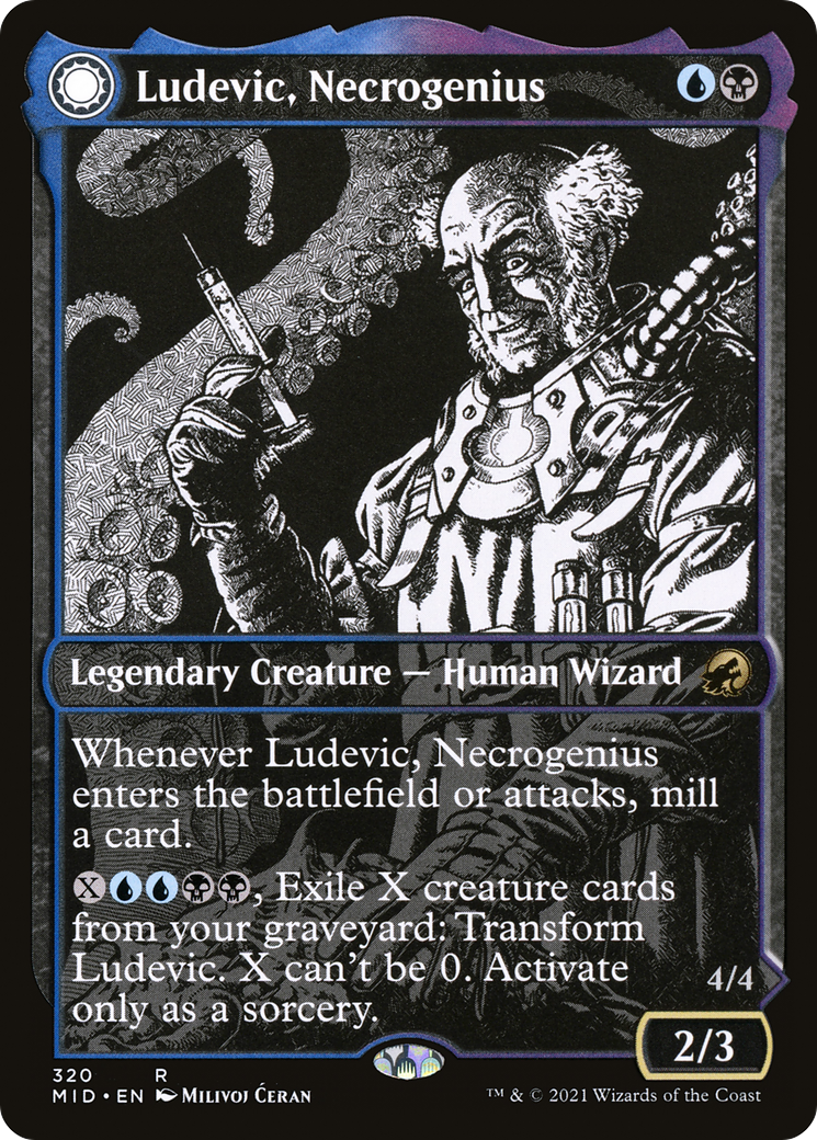 {R} Ludevic, Necrogenius // Olag, Ludevic's Hubris (Showcase Eternal Night) [Innistrad: Midnight Hunt][MID 320]