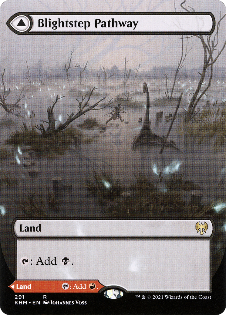 {R} Blightstep Pathway // Searstep Pathway (Borderless Alternate Art) [Kaldheim][KHM 291]