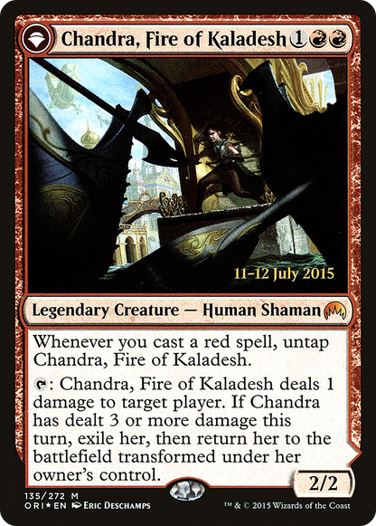 {R} Chandra, Fire of Kaladesh // Chandra, Roaring Flame [Magic Origins Prerelease Promos][PR ORI 135] - Misty Mountain Games