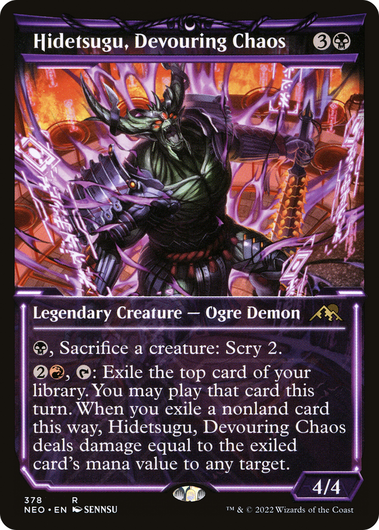{R} Hidetsugu, Devouring Chaos (Showcase Soft Glow) [Kamigawa: Neon Dynasty][NEO 378]