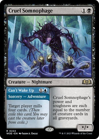 {@R} Cruel Somnophage // Can't Wake Up [Wilds of Eldraine][WOE 222]