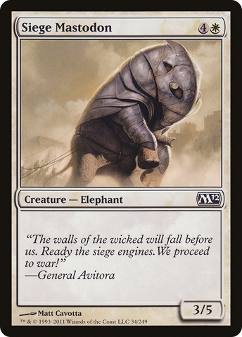 {C} Siege Mastodon [Magic 2012][M12 034]