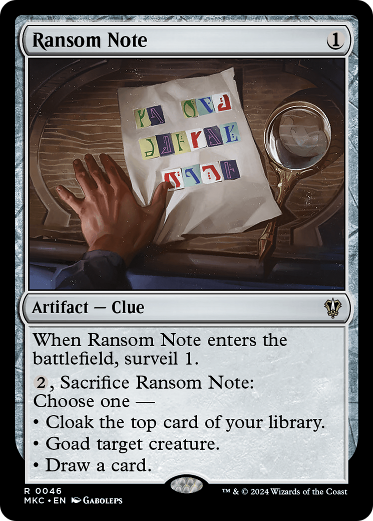 {R} Ransom Note (0046) [Murders at Karlov Manor Commander][MKC 046]