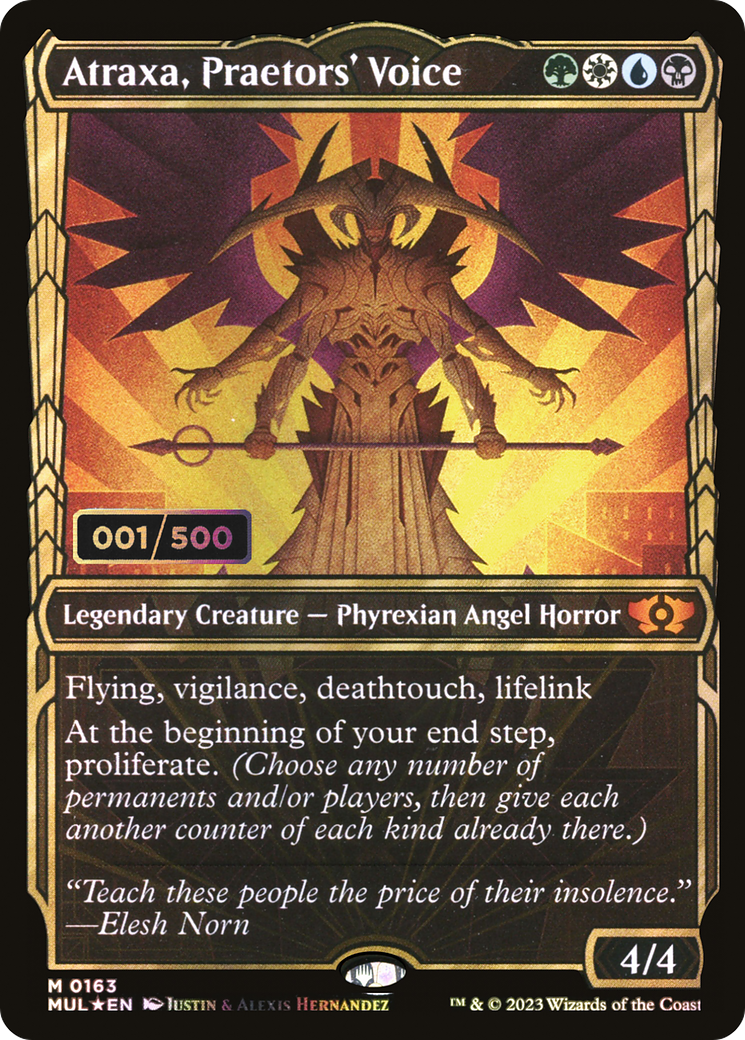 {R} Atraxa, Praetors' Voice (Serialized) [Multiverse Legends][SR MUL 163]