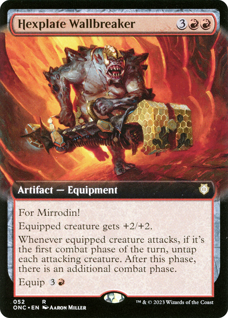 {R} Hexplate Wallbreaker (Extended Art) [Phyrexia: All Will Be One Commander][ONC 052]