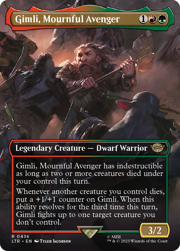 {R} Gimli, Mournful Avenger (Borderless Alternate Art) [The Lord of the Rings: Tales of Middle-Earth][LTR 436]