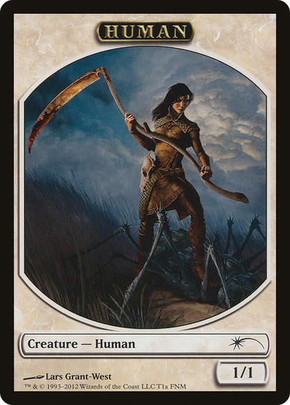 {T} Human // Wolf Double-sided Token [Friday Night Magic 2012][TF12 001]