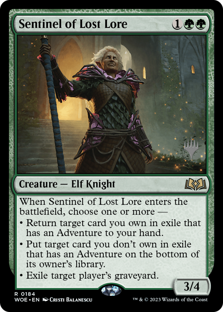 {@R} Sentinel of Lost Lore (Promo Pack) [Wilds of Eldraine Promos][PP WOE 184]