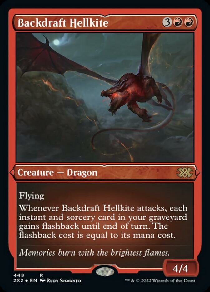 {R} Backdraft Hellkite (Foil Etched) [Double Masters 2022][2X2 449]