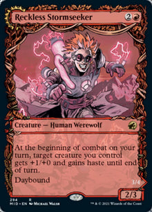 {R} Reckless Stormseeker // Storm-Charged Slasher (Showcase Equinox) [Innistrad: Midnight Hunt][MID 294]