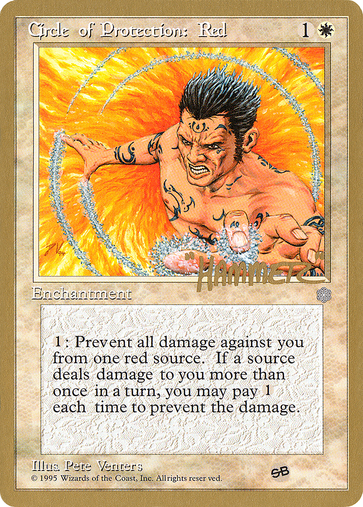 {C} Circle of Protection: Red (Shawn "Hammer" Regnier) (SB) [Pro Tour Collector Set][GB PTC SHR15SB]
