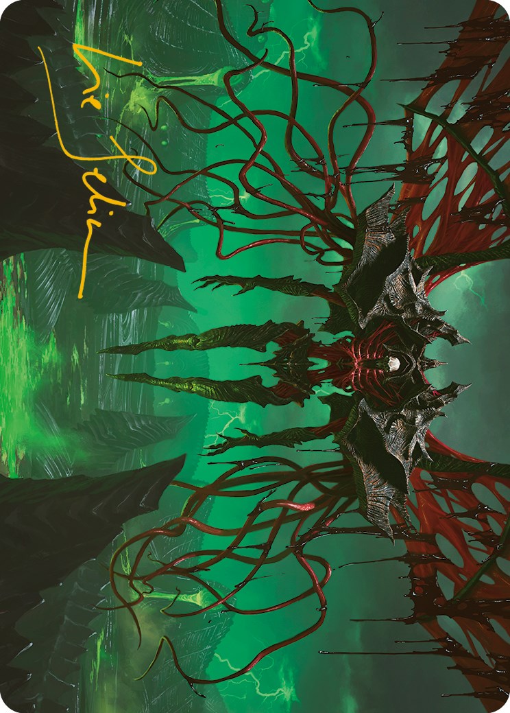 {A} Archfiend of the Dross Art Card (Gold-Stamped Signature) [Phyrexia: All Will Be One Art Series][GS AONE 018]