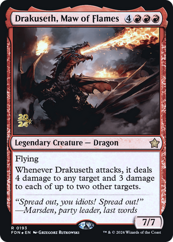 {@R} Drakuseth, Maw of Flames [Foundations Prerelease Promos][PR FDN 193]