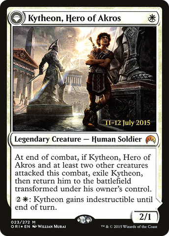 {R} Kytheon, Hero of Akros // Gideon, Battle-Forged [Magic Origins Prerelease Promos][PR ORI 023]