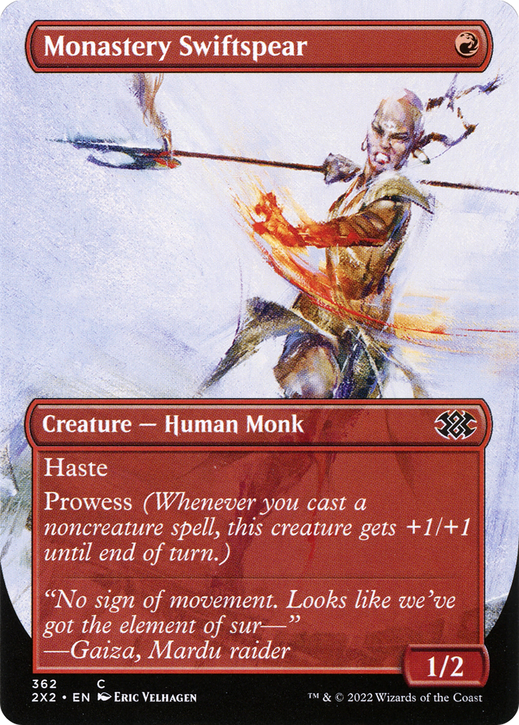 {C} Monastery Swiftspear (Borderless Alternate Art) [Double Masters 2022][2X2 362]