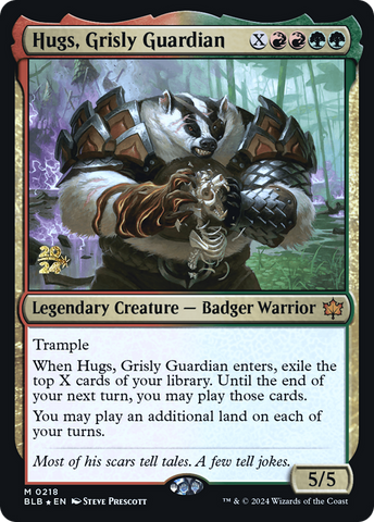 {@R} Hugs, Grisly Guardian [Bloomburrow Prerelease Promos][PR BLB 218]