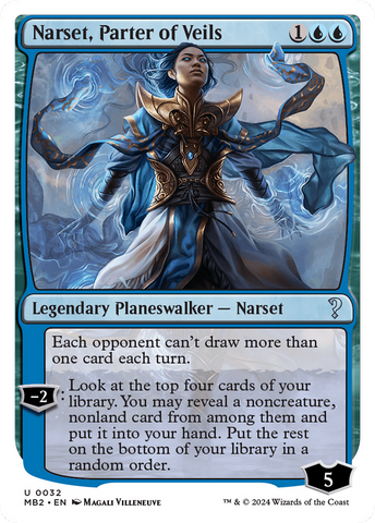 {C} Narset, Parter of Veils (White Border) [Mystery Booster 2][MB2 032]