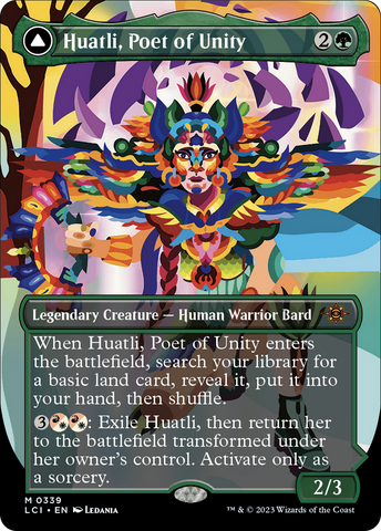 {@R} Huatli, Poet of Unity // Roar of the Fifth People (Borderless) [The Lost Caverns of Ixalan][LCI 339]