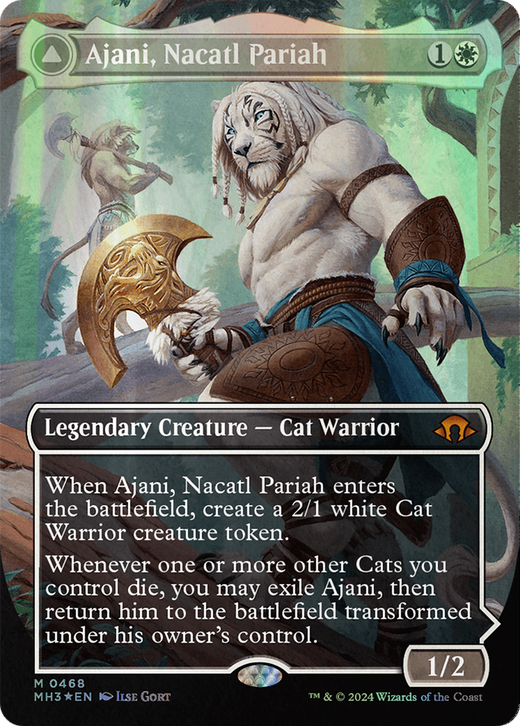 {R} Ajani, Nacatl Pariah // Ajani, Nacatl Avenger (Borderless) (Textured Foil) [Modern Horizons 3][MH3 468]