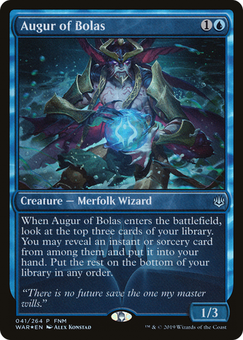 {C} Augur of Bolas (FNM) [War of the Spark Promos][PA WAR 041]