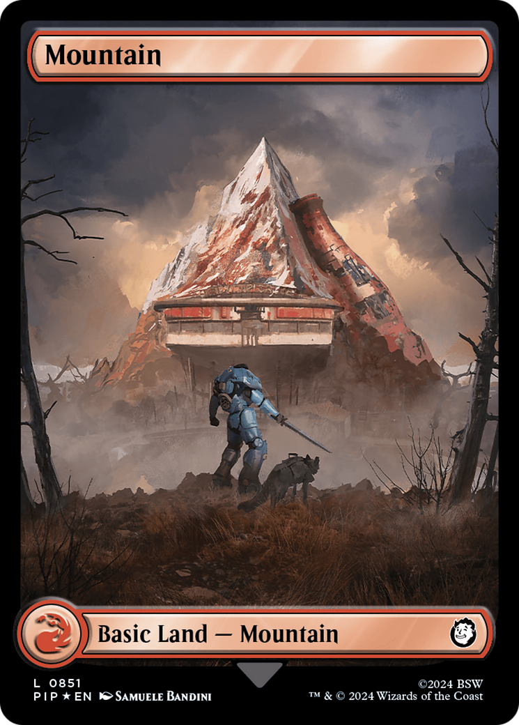 {B} Mountain (0851) (Surge Foil) [Fallout][PIP 851]