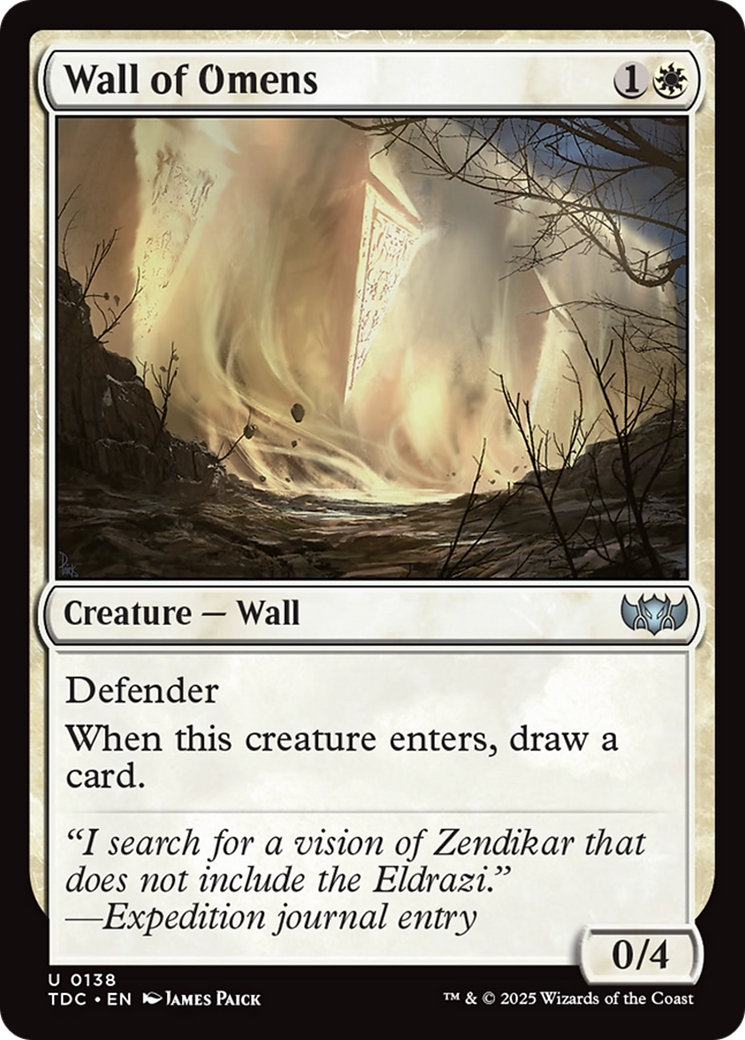 {R} Wall of Omens [Tarkir: Dragonstorm Commander][TDC 138]