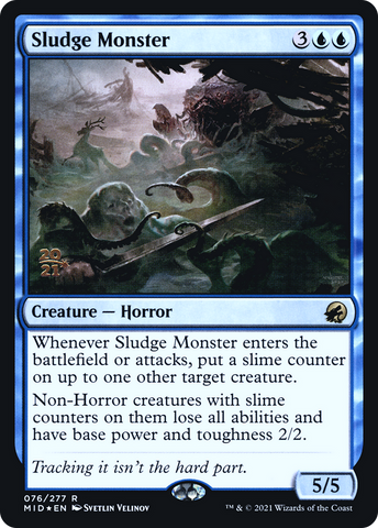 {R} Sludge Monster [Innistrad: Midnight Hunt Prerelease Promos][PR MID 076]