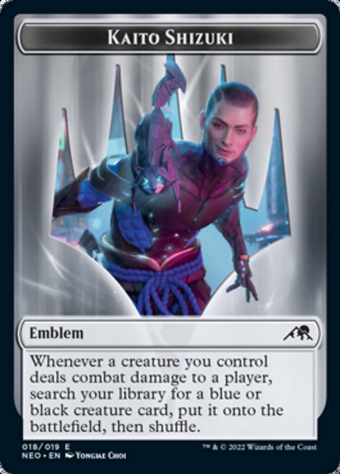 {T} Spirit (002) // Kaito Shizuki Emblem Double-sided Token [Kamigawa: Neon Dynasty Tokens][TNEO 002]