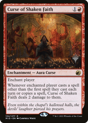 {R} Curse of Shaken Faith (Promo Pack) [Innistrad: Midnight Hunt Promo Pack][PP MID 134]