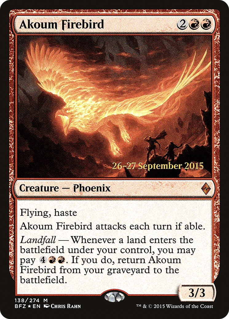 {R} Akoum Firebird [Battle for Zendikar Prerelease Promos][PR BFZ 138]