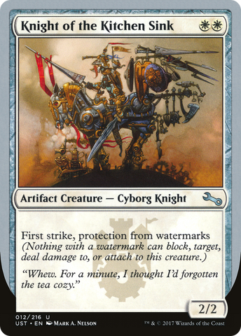{C} Knight of the Kitchen Sink ("protection from watermarks") [Unstable][UST 12F]