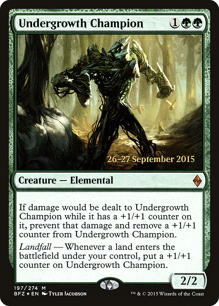 {R} Undergrowth Champion [Battle for Zendikar Prerelease Promos][PR BFZ 197]