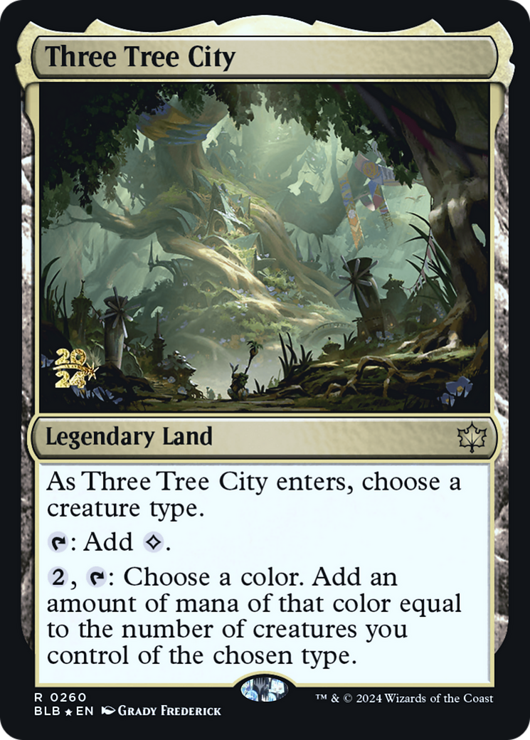{@R} Three Tree City [Bloomburrow Prerelease Promos][PR BLB 260]