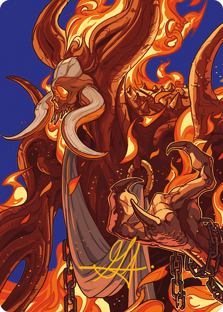 {A} Phlage, Titan of Fire's Fury Art Card (Gold-Stamped Signature) [Modern Horizons 3 Art Series][GS AMH3 050]