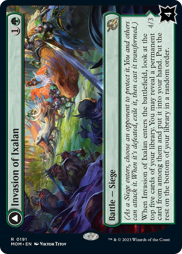 {@R} Invasion of Ixalan // Belligerent Regisaur [March of the Machine][MOM 191]