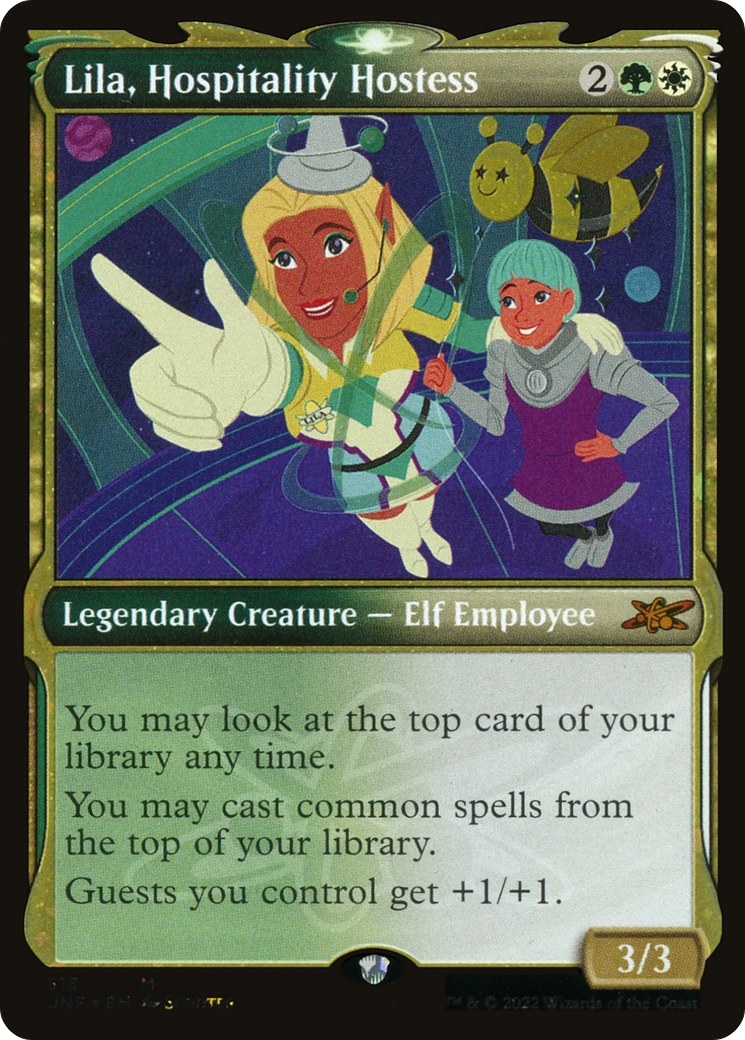 {R} Lila, Hospitality Hostess (Showcase) (Galaxy Foil) [Unfinity][UNF 513]