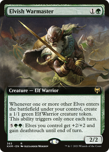 {R} Elvish Warmaster (Extended Art) [Kaldheim][KHM 363] - Misty Mountain Games