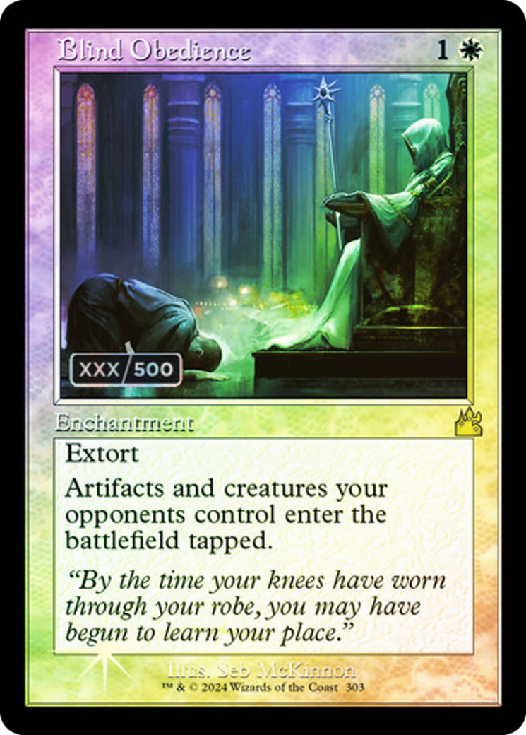 {R} Blind Obedience (Retro) (Serialized) [Ravnica Remastered][SR RVR 303]