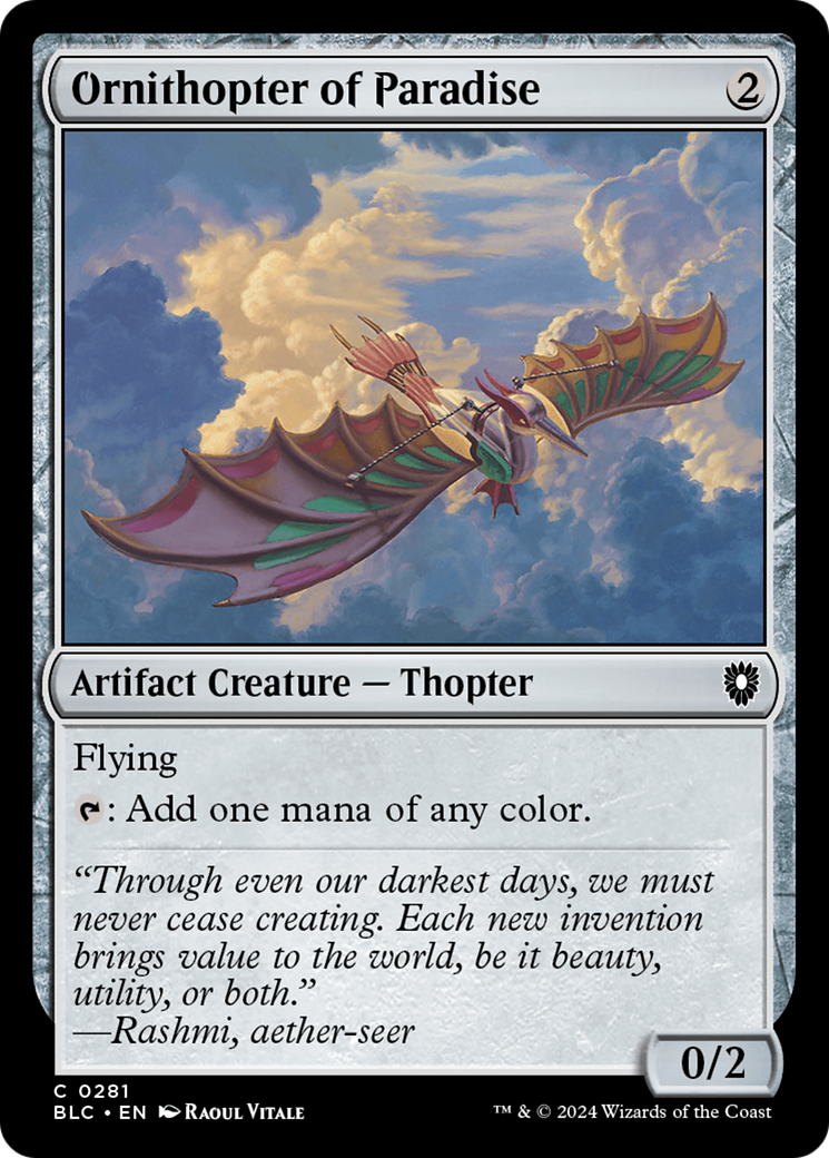 {C} Ornithopter of Paradise [Bloomburrow Commander][BLC 281]