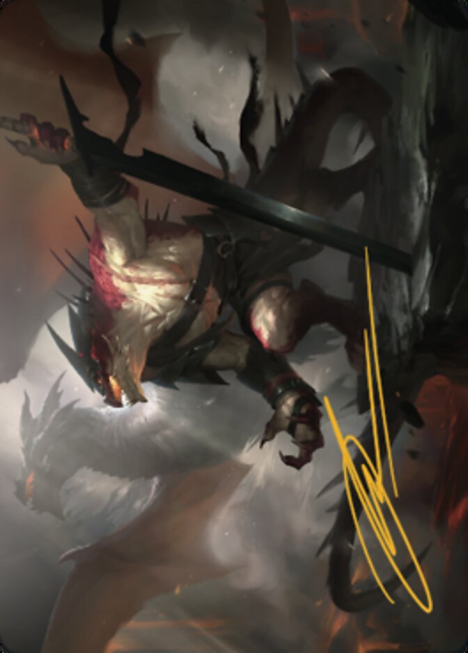 {A} Rivaz of the Claw Art Card (Gold-Stamped Signature) [Dominaria United Art Series][GS ADMU 053]